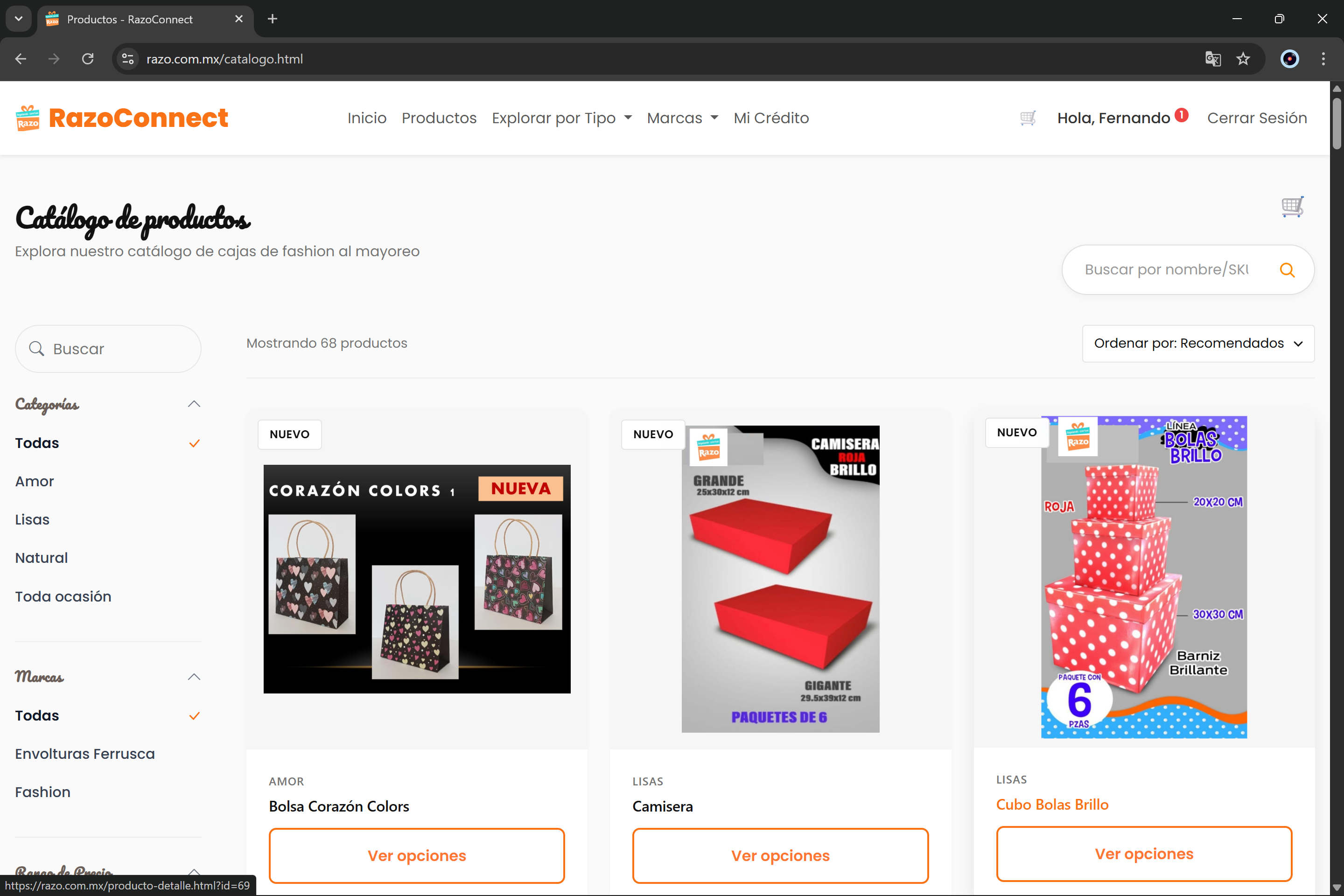 RazoConnect - Catálogo de productos